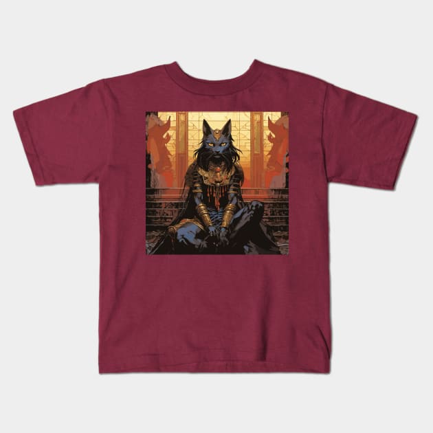 Bastet Kids T-Shirt by Ray Crimson